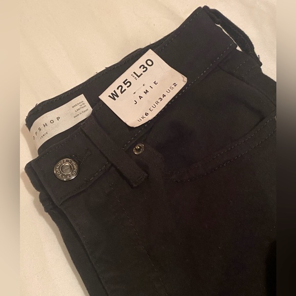 TOPSHOP Black High-rise Jeans NWT - Picture 3 of 11